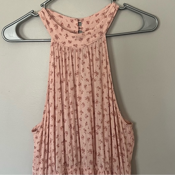 Altar’d State Floral Tiered Maxi Dress Halter Neck Pink Cottagecore Boho Western - Picture 3 of 14